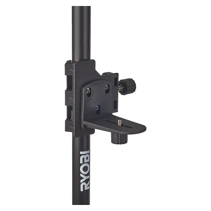 Ryobi Teleskopstange RBCLTP1 - 3 -tlg., Arbeitshöhe: 124 cm - 320 cm - Ryobi Stativ mit schwarzem Gerätehalter und verstellbarem Befestigungsknopf zur sicheren Positionierung von Werkzeugen.