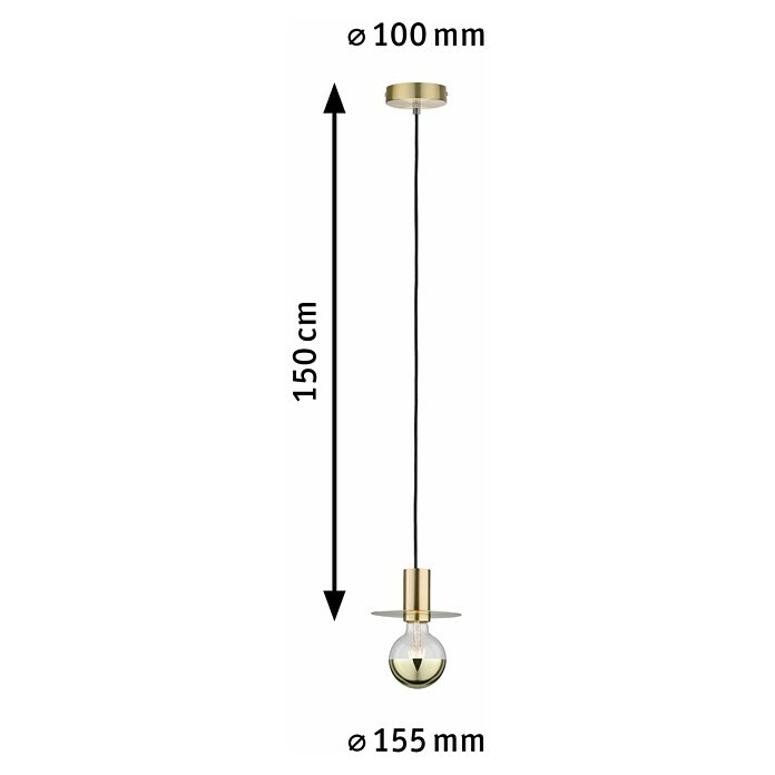 Paulmann Pendelleuchte Stian (20 W, Messing, Höhe: 150 cm)