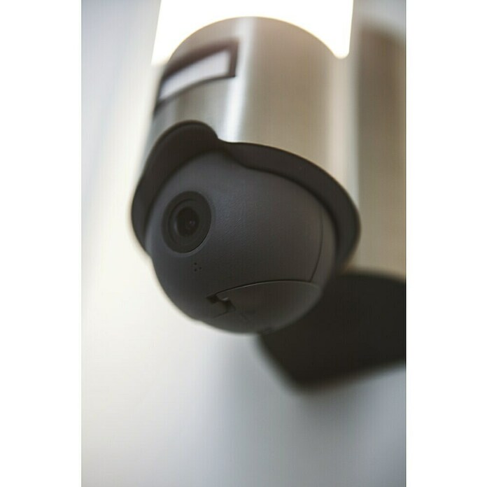 Lutec Aplique exterior LED con cámara (18 W, 140 x 76 x 334 mm, Plateado, IP44) | BAUHAUS