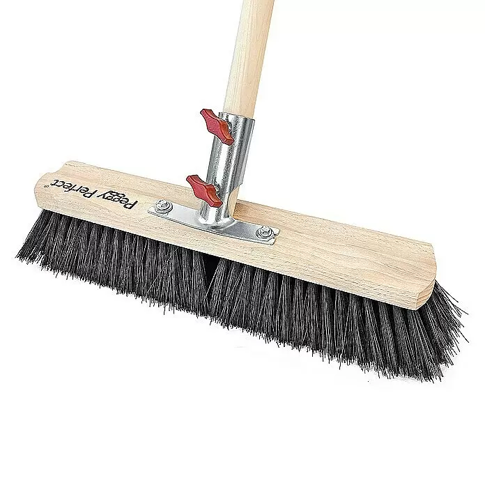 Peggy Perfect Tiger Saalbesen - Mit Stiel, Breite Besen: 40 cm, Material Borsten: Haarmischung - Detailaufnahme