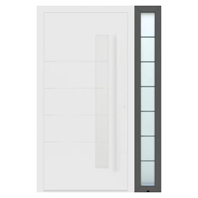 Gerda Seitenteil Altus Kyoto - 30 x 210 cm, Anthrazitgrau, Sandgestrahlt mit Klarstreifen - Vorderansicht