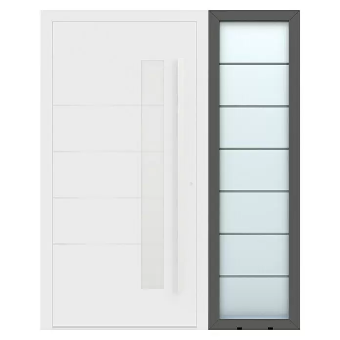 Gerda Seitenteil Altus Kyoto - 60 x 210 cm, Anthrazitgrau, Sandgestrahlt mit Klarstreifen - Vorderansicht