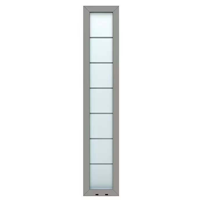 Gerda Seitenteil Altus Kyoto - 40 x 210 cm, Staubgrau, Sandgestrahlt mit Klarstreifen - Vorderansicht