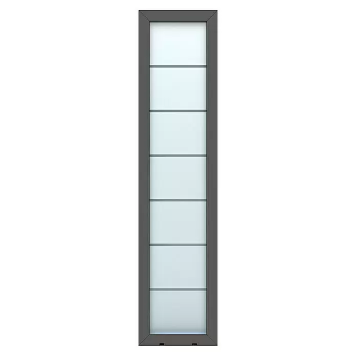 Gerda Seitenteil Altus Kyoto - 50 x 210 cm, Anthrazitgrau, Sandgestrahlt mit Klarstreifen - Vorderansicht