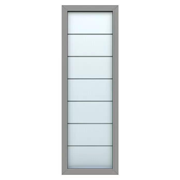 Gerda Seitenteil Altus Kyoto - 70 x 210 cm, Staubgrau, Sandgestrahlt mit Klarstreifen - Vorderansicht