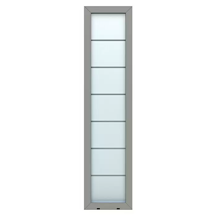 Gerda Seitenteil Altus Kyoto - 50 x 210 cm, Staubgrau, Sandgestrahlt mit Klarstreifen - Vorderansicht