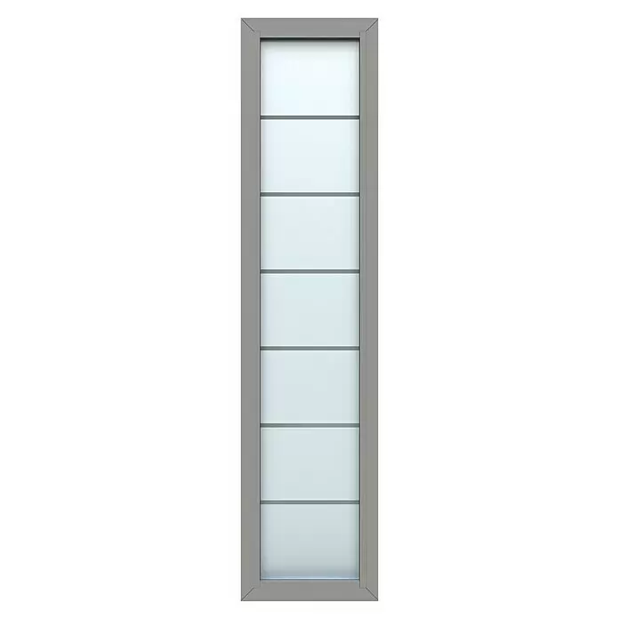 Gerda Seitenteil Altus Kyoto - 50 x 210 cm, Staubgrau, Sandgestrahlt mit Klarstreifen - Vorderansicht