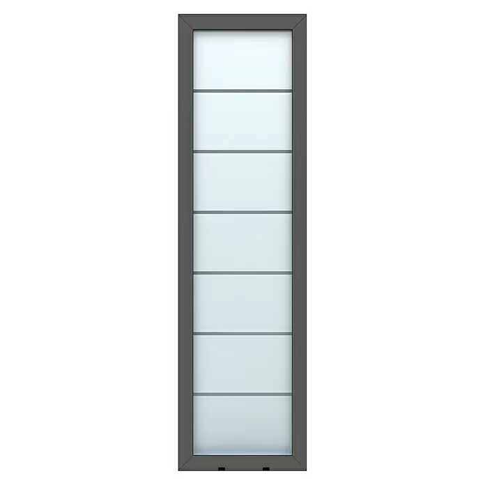 Gerda Seitenteil Altus Kyoto - 60 x 210 cm, Anthrazitgrau, Sandgestrahlt mit Klarstreifen - Vorderansicht