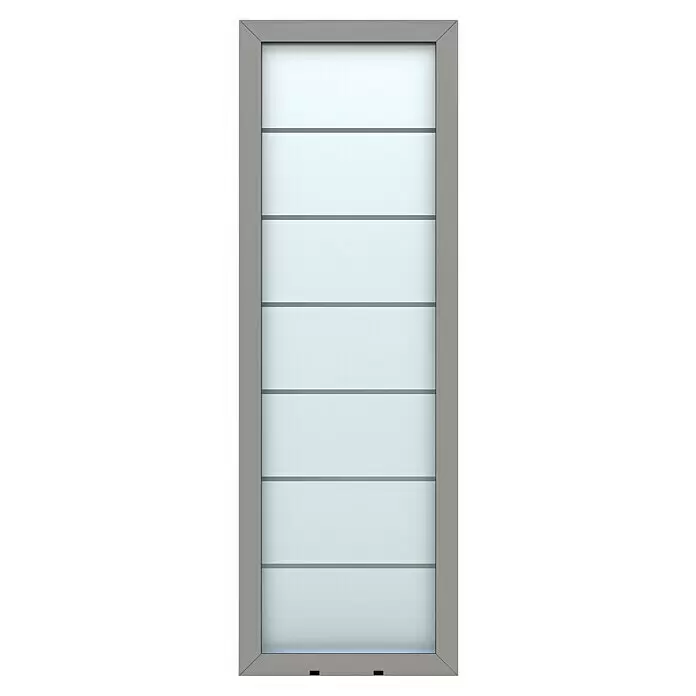 Gerda Seitenteil Altus Kyoto - 70 x 210 cm, Staubgrau, Sandgestrahlt mit Klarstreifen - Vorderansicht