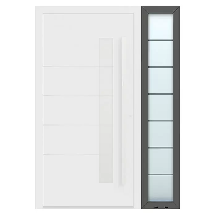 Gerda Seitenteil Altus Kyoto - 40 x 210 cm, Anthrazitgrau, Sandgestrahlt mit Klarstreifen - Vorderansicht