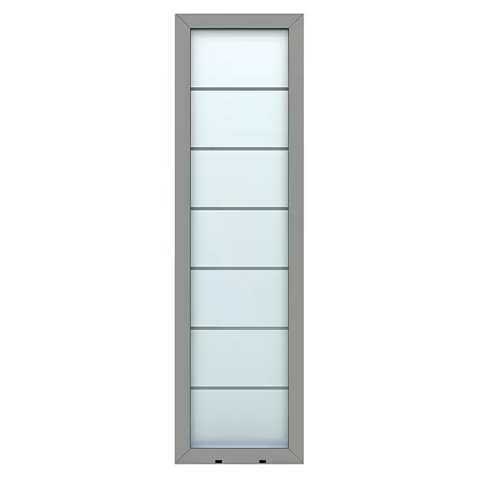 Gerda Seitenteil Altus Kyoto - 60 x 210 cm, Staubgrau, Sandgestrahlt mit Klarstreifen - Vorderansicht