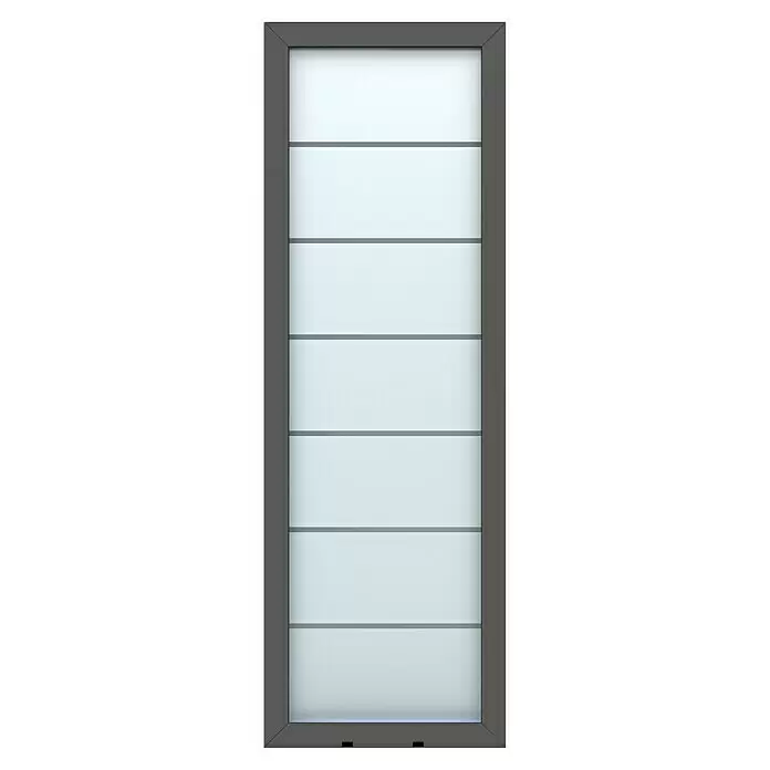 Gerda Seitenteil Altus Kyoto - 70 x 210 cm, Anthrazitgrau, Sandgestrahlt mit Klarstreifen - Vorderansicht