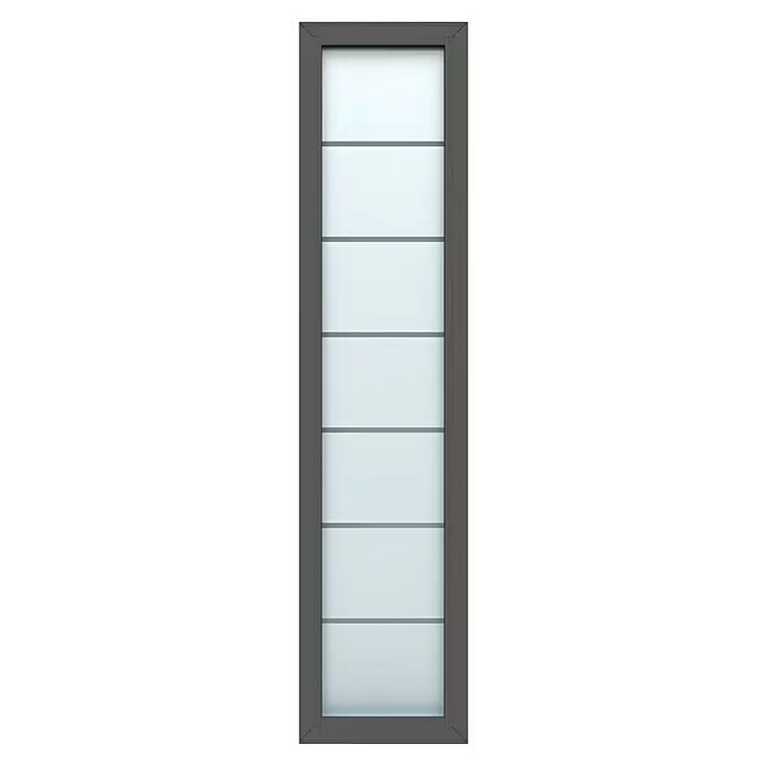 Gerda Seitenteil Altus Kyoto - 50 x 210 cm, Anthrazitgrau, Sandgestrahlt mit Klarstreifen - Vorderansicht
