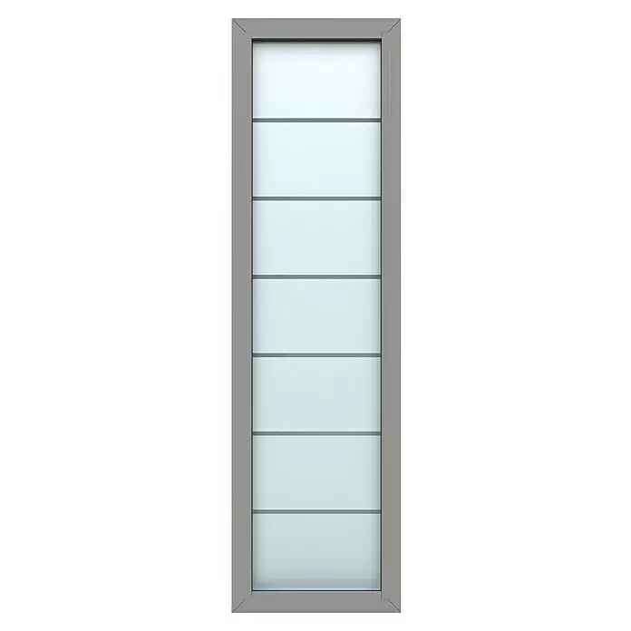 Gerda Seitenteil Altus Kyoto - 60 x 210 cm, Staubgrau, Sandgestrahlt mit Klarstreifen - Vorderansicht