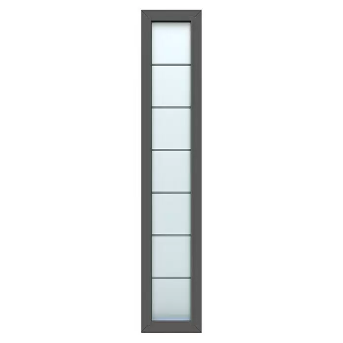 Gerda Seitenteil Altus Kyoto - 40 x 210 cm, Anthrazitgrau, Sandgestrahlt mit Klarstreifen - Vorderansicht