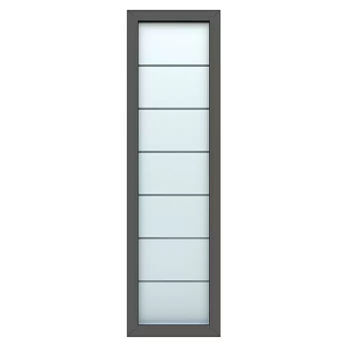 Gerda Seitenteil Altus Kyoto - 60 x 210 cm, Anthrazitgrau, Sandgestrahlt mit Klarstreifen - Vorderansicht