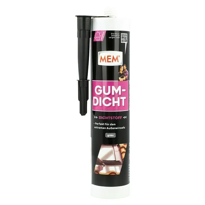 MEM Dicht-Fix Kartusche - 310 ml - MEM Gummidicht Dichtstoff, ideal für extreme Außeneinsätze, in Grau. Zuverlässiger Schutz vor Witterungseinflüssen.