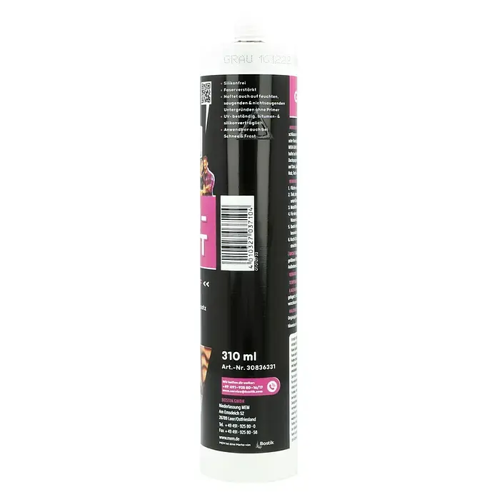 MEM Dicht-Fix Kartusche - 310 ml - MEM Montage-Dichtstoff Kartusche: Silikonfreier, faserverstärkter Dichtstoff für feuchte Untergründe, UV-beständig & frostsicher, mit 310 ml Inhalt.