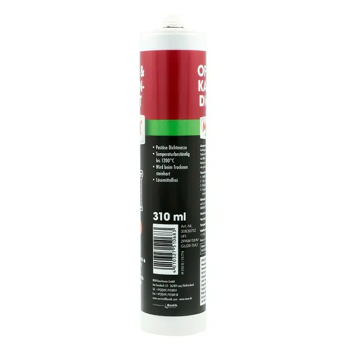 MEM Kamin- & Ofendicht - 310 ml - Ein Bild der MEM Ofen & Kamin Dichtmasse (310ml), einer pastösen, temperaturbeständigen und lösemittelfreien Dichtmasse für Öfen und Kamine.