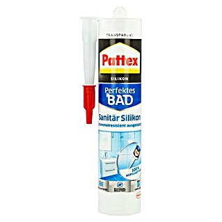 Pattex Sanitär-Silikon Dusche&Bad (Transparent, 300 ml, Gebrauchsfertig)