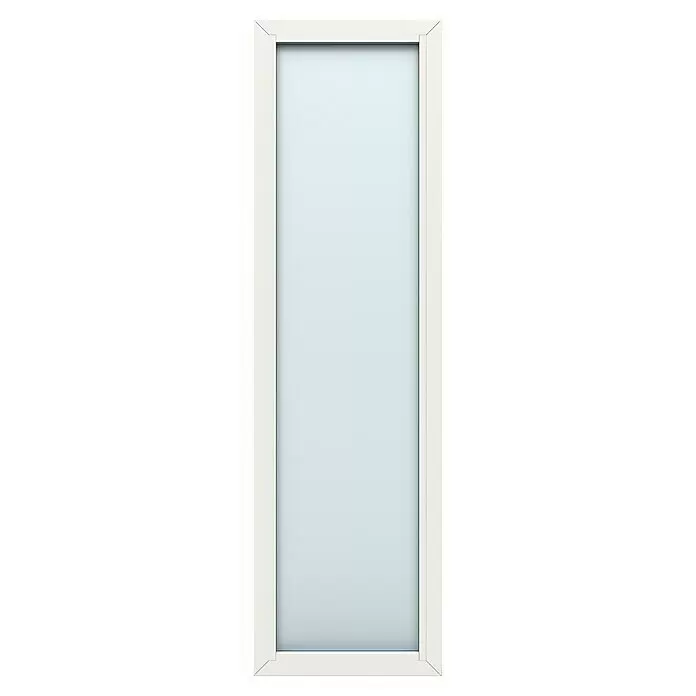 Gerda Seitenteil Altus Kyoto - 60 x 210 cm, Verkehrsweiß, Sandgestrahlt - Weißer, rechteckiger Fensterrahmen mit Milchglas.