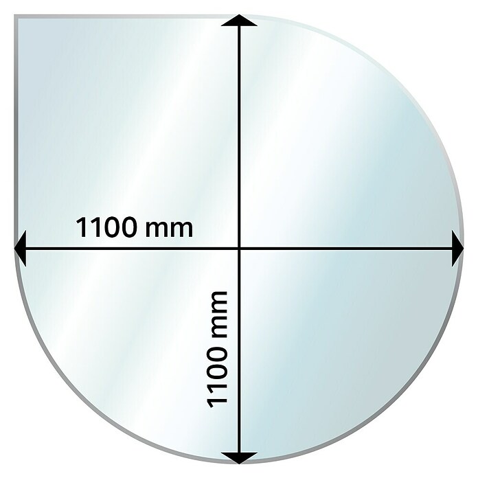 Aduro Glasbodenplatte tropfenförmig (110 x 110 cm, Gebogen) | BAUHAUS