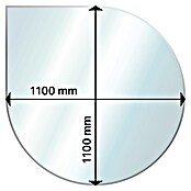 Aduro Glasbodenplatte tropfenförmig (110 x 110 cm, Gebogen) | BAUHAUS