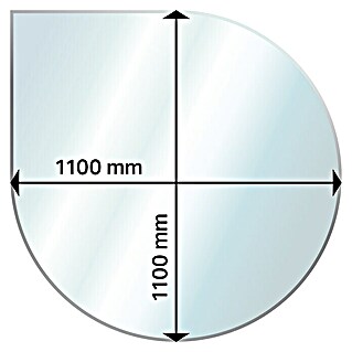 Aduro Glasbodenplatte (110 x 110 cm, Rund)