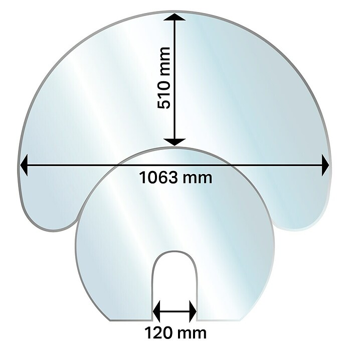 Aduro Glasbodenplatte (106,3 x 51 cm, Gebogen) | BAUHAUS