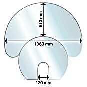 Aduro Glasbodenplatte (106,3 x 51 cm, Gebogen) | BAUHAUS