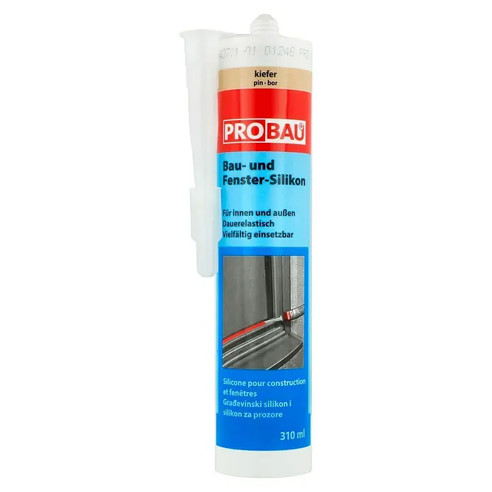 Probau Fenster-Silikon - Kiefer, 310 ml - Eine Tube Bau- und Fenster-Silikon von PROBAU in der Farbe Kiefer, ideal für Innen- und Außenbereiche, dauerelastisch und vielseitig einsetzbar.