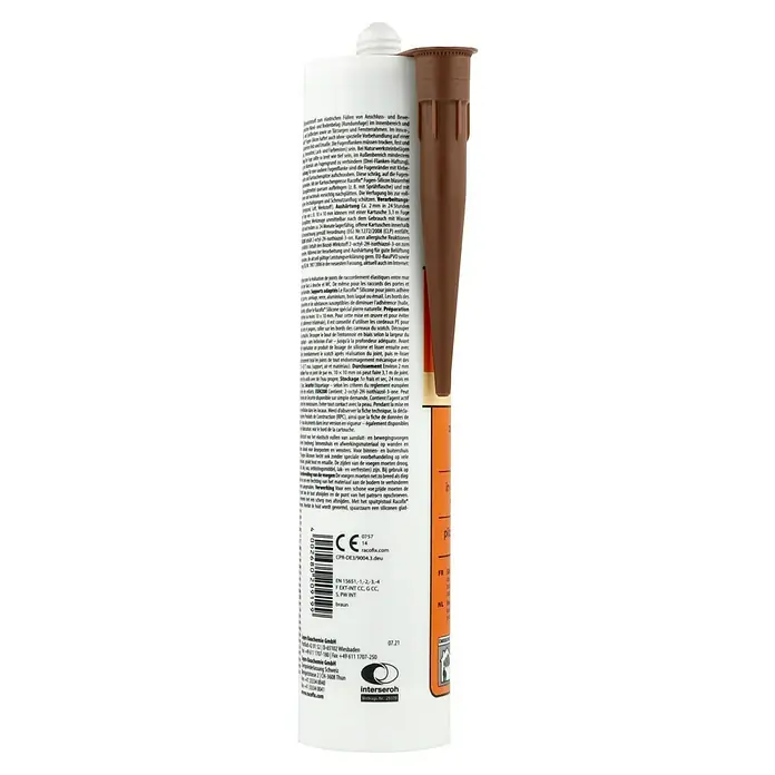 Racofix Universal-Silikon - Braun, 310 ml - Braune Racofix Fugendichtmasse für elastische Füllungen, geeignet für den Innen- und Außenbereich. Für Anschluss- und Bewegungsfugen.