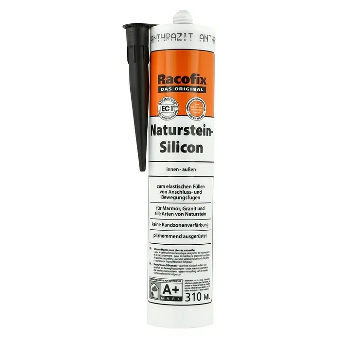 Racofix Naturstein-Silikon - Anthrazit, 310 ml - Racofix Naturstein-Silicon in Anthrazit, ideal zum elastischen Füllen von Anschluss- und Bewegungsfugen im Innen- und Außenbereich.