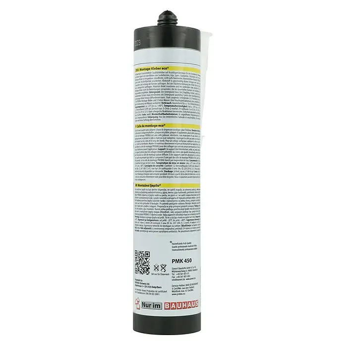 Probau Montagekleber - 450 g, Lösemittelfrei - Aufnahme des Montage-Kleber eco®, ein hochwertiger Klebstoff für Sockelleisten, Gips, Spanplatten und mehr.