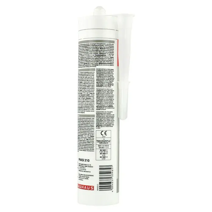 Probau Naturstein-Silikon - Weiß, 310 ml - Eine Tube PNASI 310 Dichtstoff, ideal zum Abdichten und Verfugen im Innen- und Außenbereich, mit CE-Kennzeichnung und Barcode.