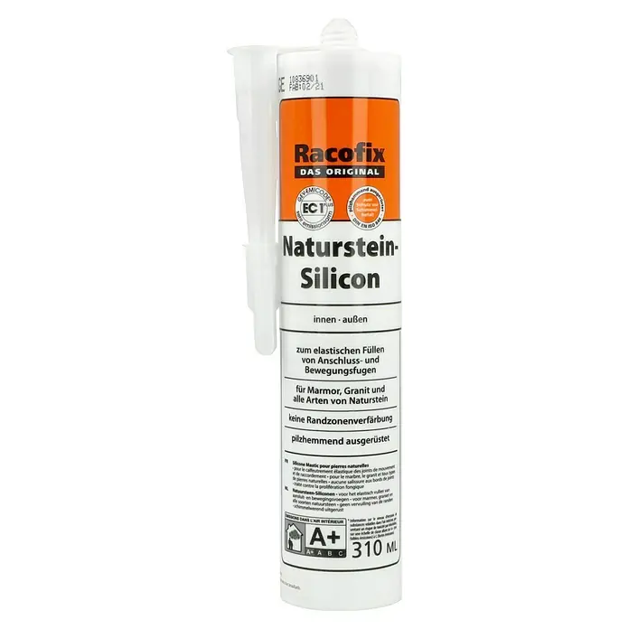 Racofix Naturstein-Silikon - Bahama Beige, 310 ml - Racofix Naturstein-Silicon Kartusche für elastische Füllungen, ideal für Marmor, Granit und Naturstein, pilzhemmend und verhindert Randzonenverfärbung.