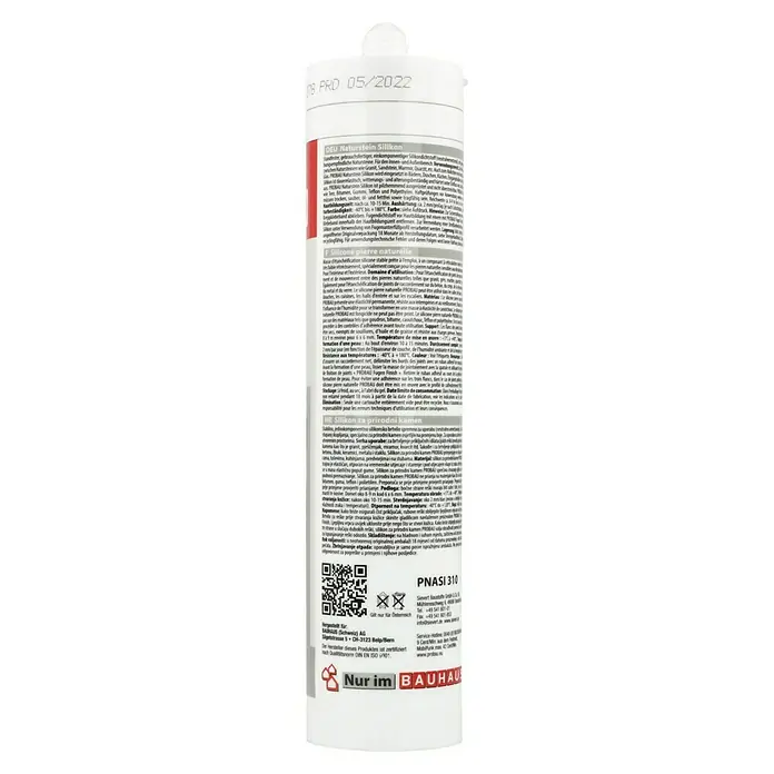 Probau Naturstein-Silikon - Transparent, 310 ml - Abbildung einer Kartusche Naturstein Silikon PNASI 310 von BAUHAUS, ideal für Natursteine im Innen- und Außenbereich.