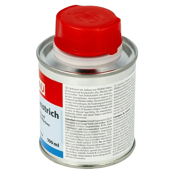 Probau Silikon-Voranstrich - 100 ml, Lösemittelbasiert - Dose mit PROBAU Silikon-Vorbehandlungsmittel, ideal zur Verbesserung der Haftung auf Acryl, Glas, Metall und Kunststoffen.