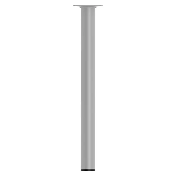 Rei Möbelfuß L 300 - Ø x H: 3 x 30 cm, Traglast: 150 kg, Stahl, Silber - Silberne, zylindrische Standsäule mit Befestigungsplatte. Ideal für Präsentationen und Ausstellungen.