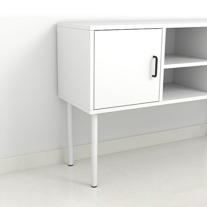 Pata para muebles (Ø x Al: 3 x 30 cm, Acero, Blanco, 1 ud.) | BAUHAUS