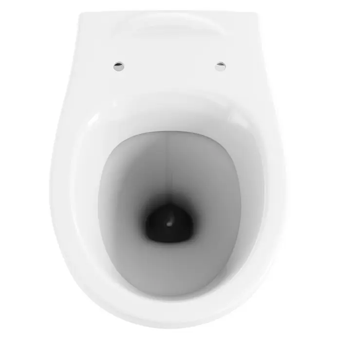 Simena Wand-WC - Mit Spülrand, Ohne Spezialglasur, Spülform: Tief, WC Abgang: Waagerecht, Weiß - Bild eines Hänge-WC-Beckens in Weiß. Ideal für moderne Badezimmer, bietet es Komfort und Hygiene. Perfekt für stilvolle und funktionale Sanitäranlagen.