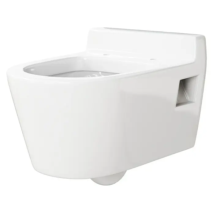 Camargue Empire Wand-WC - Mit Spülrand, Ohne Spezialglasur, Spülform: Tief, WC Abgang: Waagerecht, Weiß - Wandhängendes WC in Weiß mit klaren Linien und modernem Design für eine stilvolle Badezimmerausstattung.