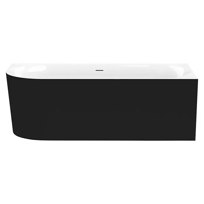 Ottofond Raumsparbadewanne Mince Corner - 180 x 80 cm, Sanitäracryl, Schwarz/Weiß, Links - Elegante, freistehende Badewanne in Schwarz und Weiß. Modernes Design für Ihr Badezimmer.