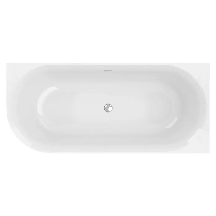 Ottofond Badewanne Mince Corner - 170 x 75 cm, Sanitäracryl, Weiß, Ausrichtung Wanne: Links - Eine moderne, freistehende Badewanne in Weiß. Das elegante Design mit mittigem Abfluss ist ein Blickfang im Badezimmer.