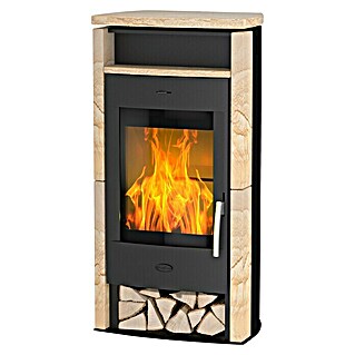 Fireplace Kaminofen Santiago Sandstein (6 kW, Raumheizvermögen: 108 m³, Verkleidung: Sandstein, Grau)