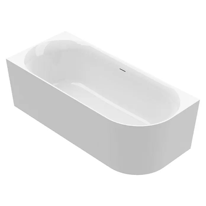 Ottofond Raumsparbadewanne Mince Corner - 180 x 80 cm, Sanitäracryl, Weiß, Rechts - Weisse Badewanne mit rechteckigem Design und abgerundeten Kanten für ein modernes Badezimmer. Klare Linien und minimalistische Ästhetik.