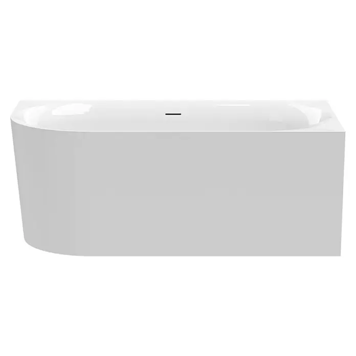 Ottofond Raumsparbadewanne Mince Corner XS - 155 x 80 cm, Sanitäracryl, Weiß, Links - Elegante, rechteckige Badewanne in Weiß mit abgerundeter Ecke. Ideal für moderne Badezimmerdesigns und entspannende Bäder.