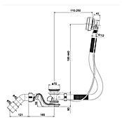 Ottofond Ab- & Überlaufgarnitur (Drehexcenterbetätigung, Mit Wassereinlauf, Passend für: Ottofond Badewanne Tacoma)