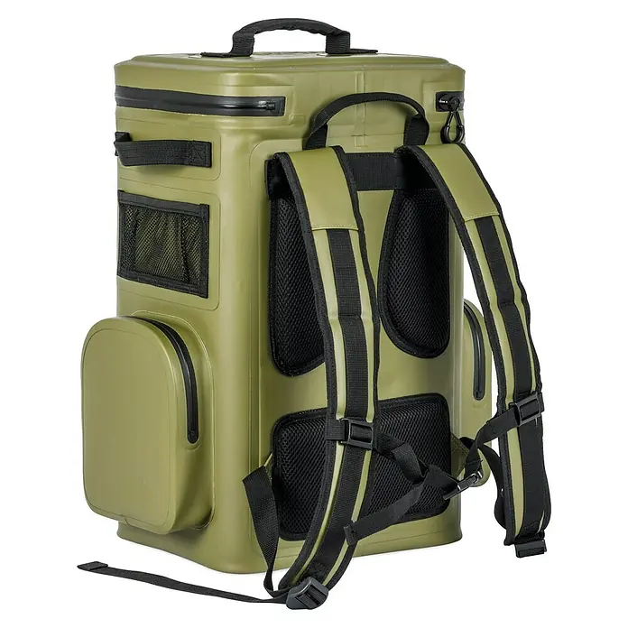 Petromax Kühlrucksack - Volumen: 17 l, Oliv, L x B x H: 31 x 37,5 x 51,5 cm - Hochwertiger, olivgrüner Kühlrucksack mit wasserdichten Reißverschlüssen und ergonomischen Trägern für optimalen Komfort beim Transport von Kühlwaren.