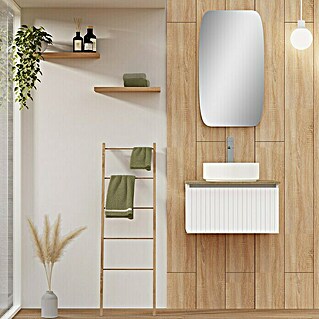 Conjunto de mueble de baño Yako (60 cm, Blanco seda, 3 pzs.)